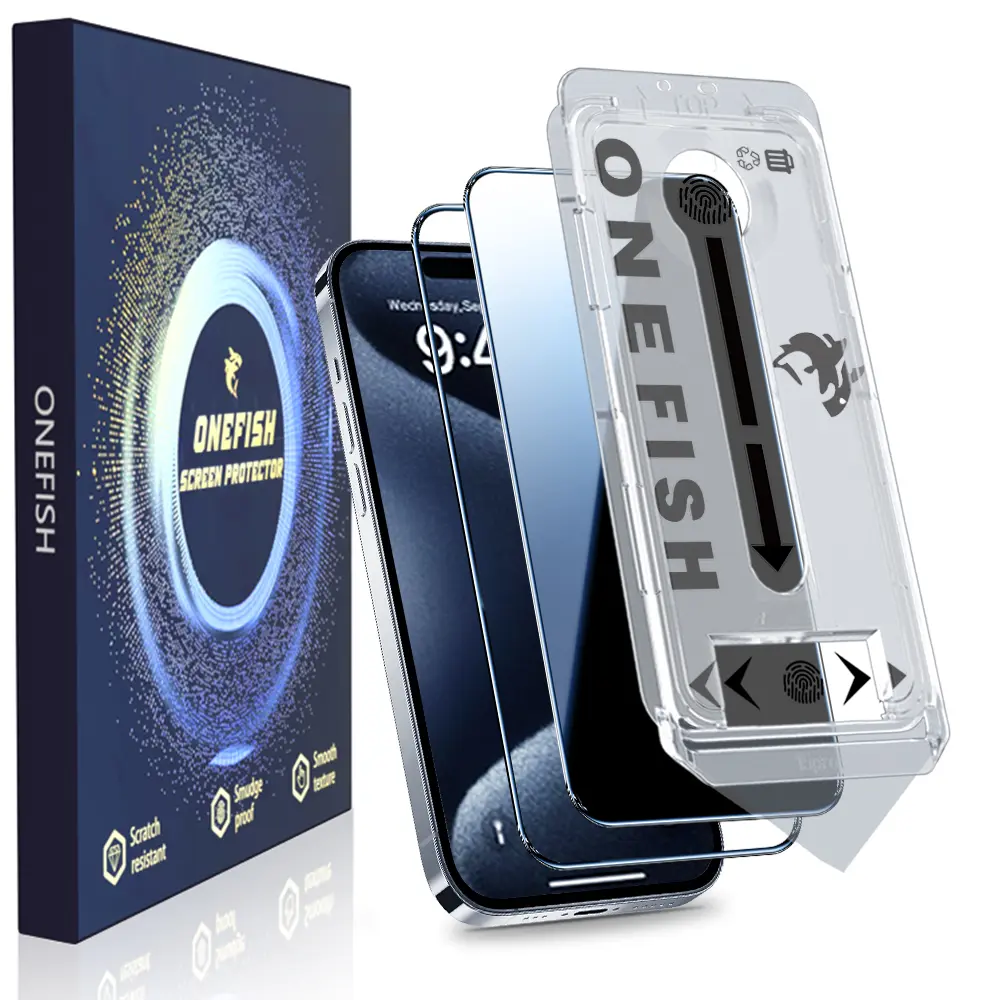 One Fish Privacy Screen Protector Tempered Glass Shockproof Phone Protective  Proof, For Samsung ,iPhone,Crystal Clear, Screen Protector, Protective Phone Accessories.