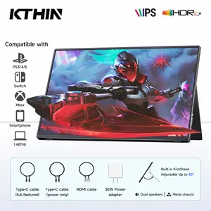 Kthin 69g Ultra-Lightweight 16'' QHD Detachable Portable Monitor - 165Hz Game Ready Monitor, HDR Support, 100% sRGB, 450cd/m² Brightness, Anti-Glare LCD, Eye-Care, Aluminum Shell, Low Power, Laptop-Ready Plug-and-Play Dual Type-C for Laptop/PS