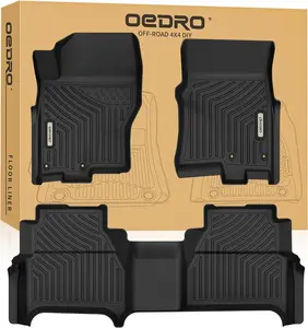YITAMOTOR Floor Mats 2 Row Liner Set Compatible with 2022-2025 Nissan Frontier Crew Cab w/ 2nd Row Under-Seat Storage