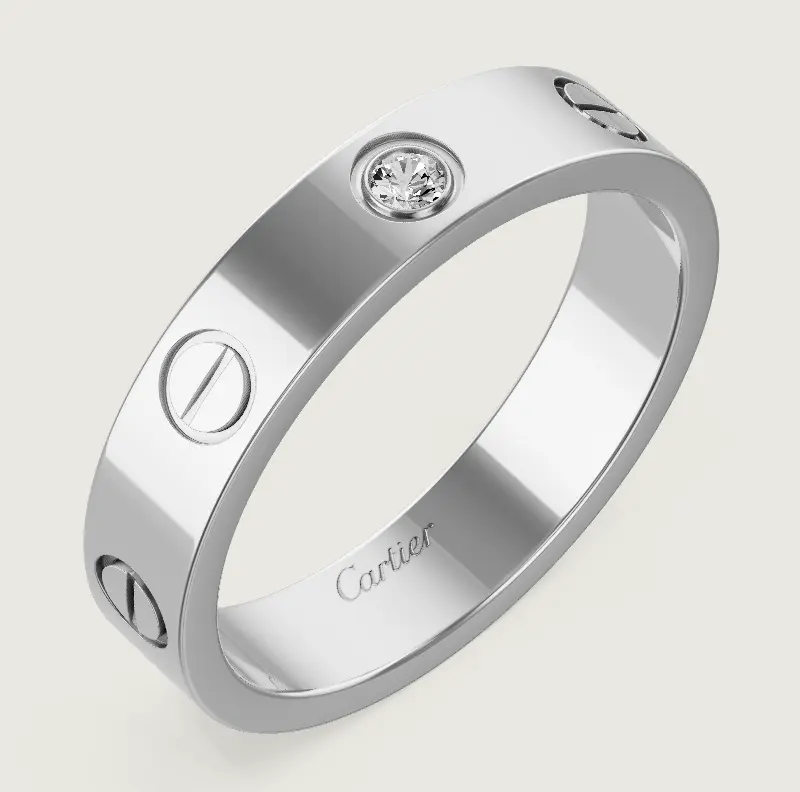 Pre-owned Cartier LOVE ring, small model, 1 dia white gold