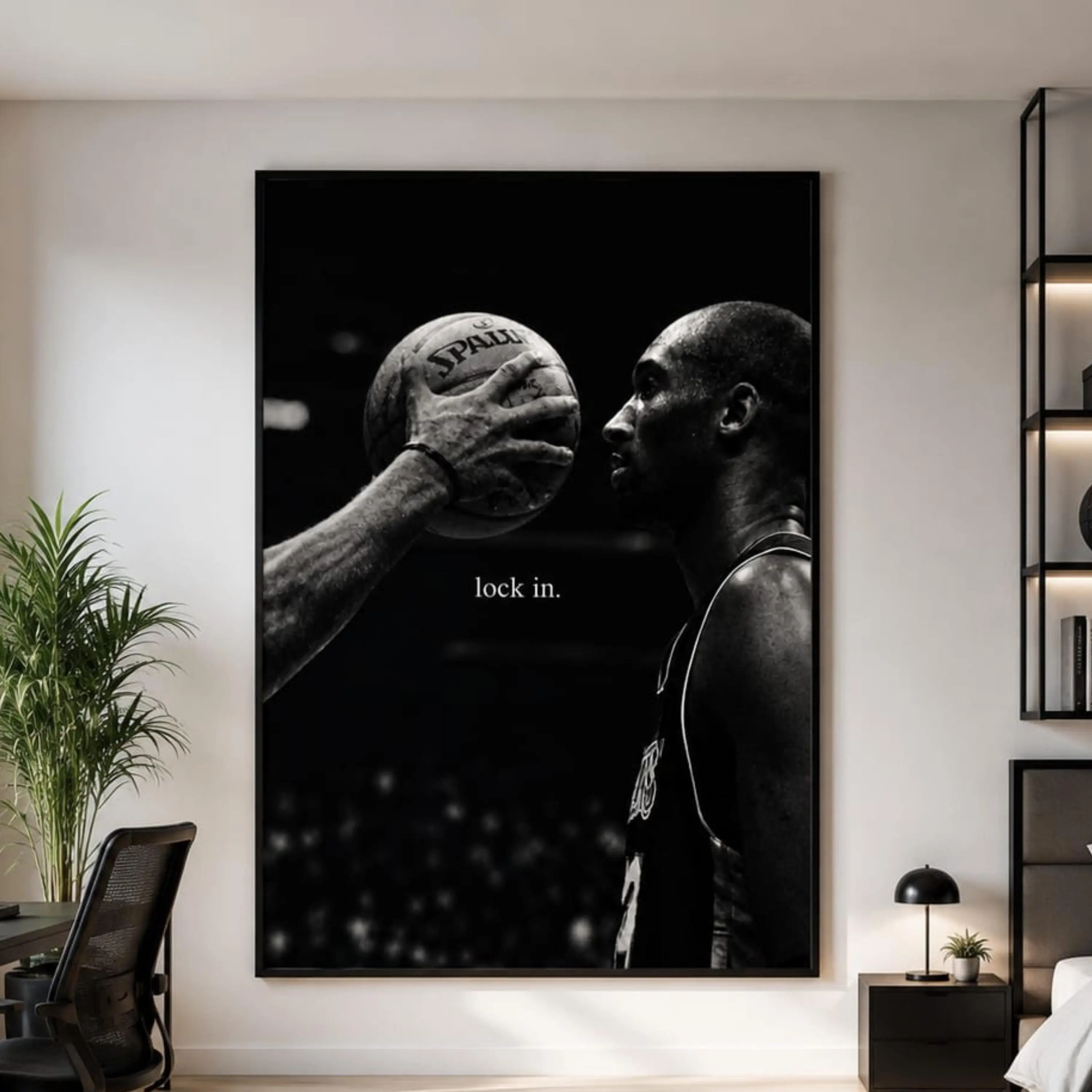 Kobe Bryant Lock In Motivational Wall Art : Inspired Basketball Poster Wall Art, Sports Print, Athlete Motivation Decor