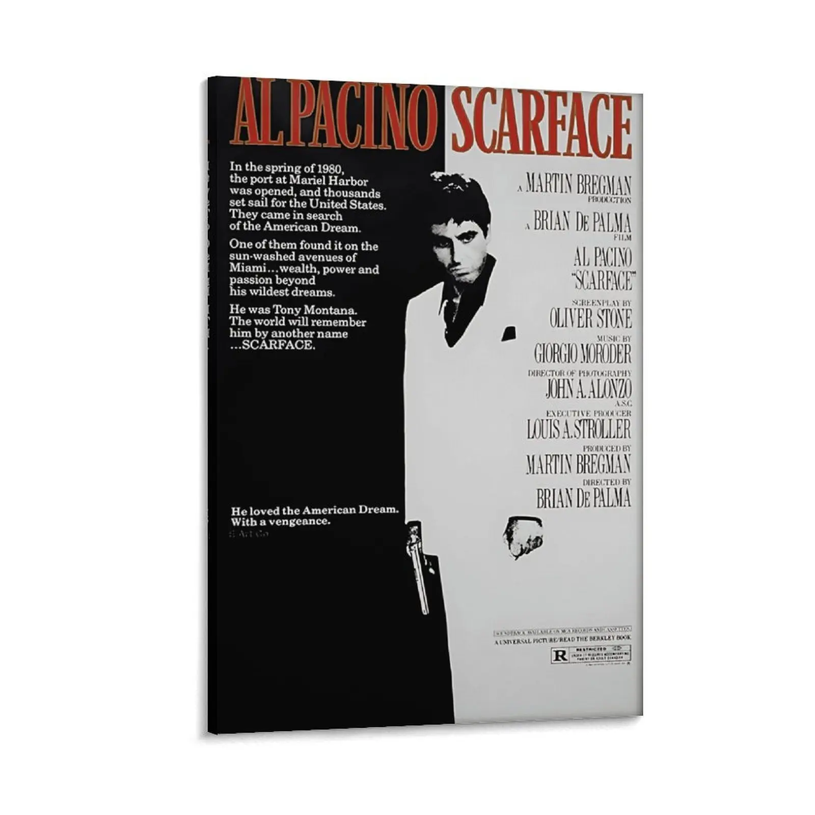 Scarface Movie Artistic Print, Home Decor Wall Poster for Room Decoration & Fan Gifts, Character Art, Cinema‑Classic Look
