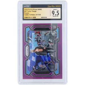 Tama Tonga WWE Autographed 2024 Panini Prizm Purple Prizm #41 #/149 CGC Fanatics Witnessed Authenticated 9.5/10 Card - Fanatics Authentic Certified