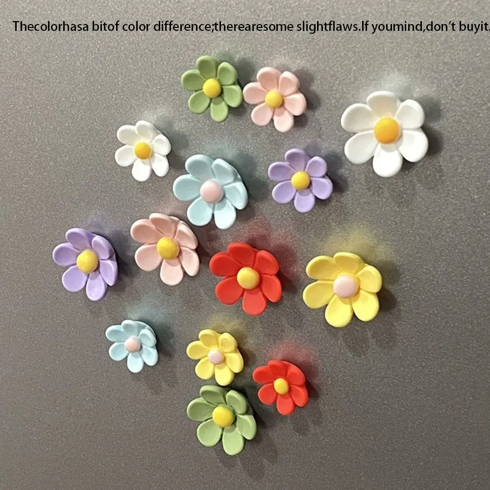 14 pieces of cute fridge magnets, a variety of colors and styles, 3D flower resin decorative magnet, suitable for refrigerators, storage cabinets, offices kitchens, Home Decor, Decoration, Refrigerator Decorating Magnet