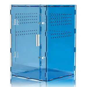 8x8x12 Acrylic Reptile Tank Cyberpunk Blue Terrarium for Geckos & Small Reptiles Inspired by New Caledonia Rainforest High Wall Enclosure
