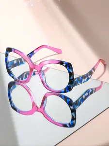 Large Frame Fashion Flat Mirror Tortoise Shell Frame Trendy Frames Eyeglass Frames Oversized Round Non-Prescription Trendy Casual Glasses Tortoiseshell Glasses Trendy Wearable Accessory for All Seasons