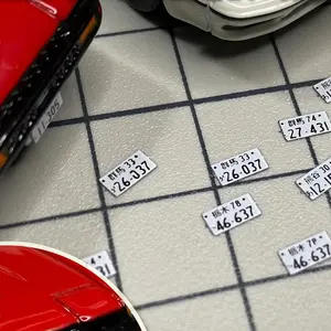 1/64 Scale Metal Numbered License Plates for Die-Cast Cars - U.S., Japan, Europe