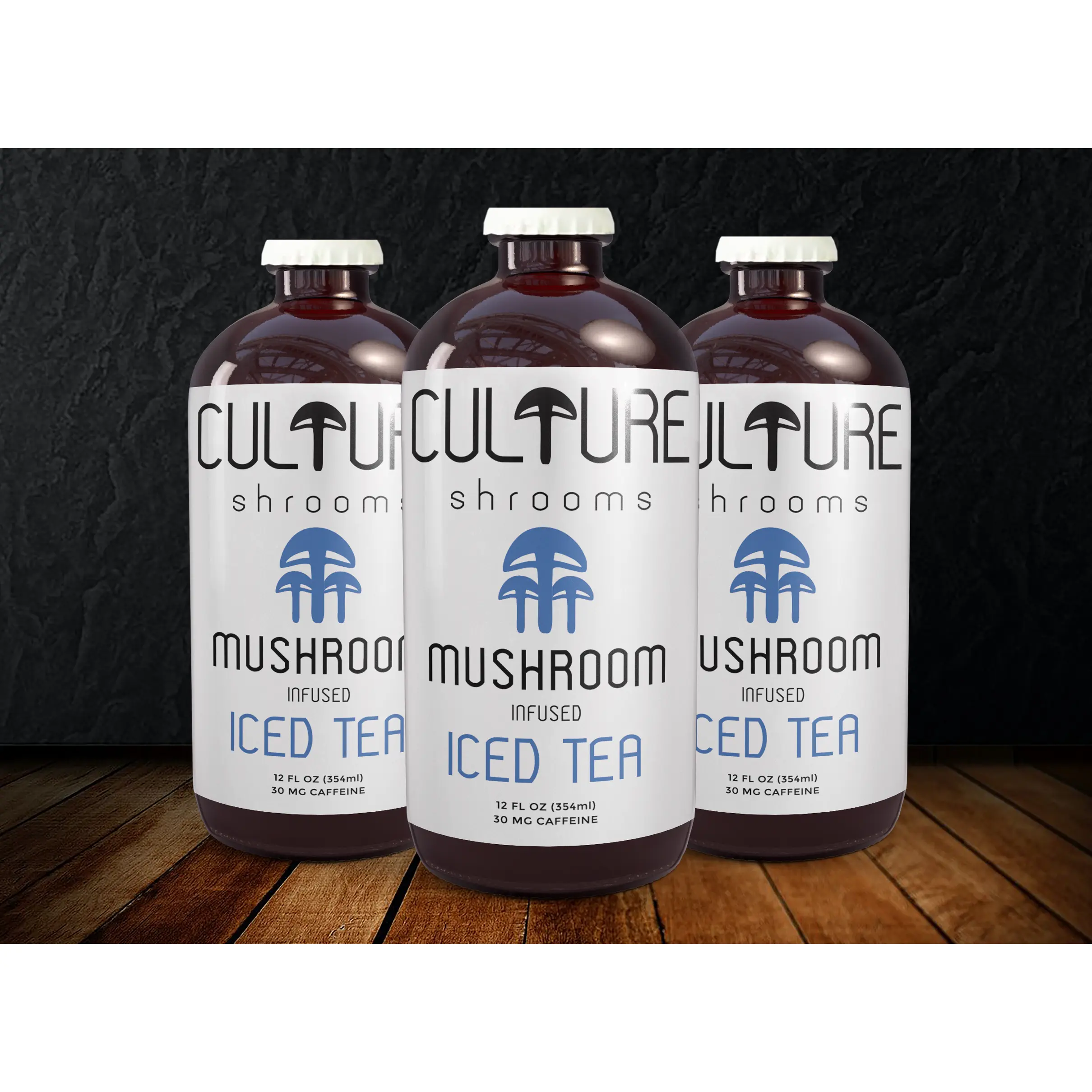 Culture Shrooms Mushroom Infused Iced Tea with 100% Lion's Mane Cordyceps & Kanna 600mg Extracts 12 oz