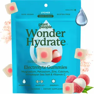 Electrolyte Gummies Sugar Free Hydration Chews with Magnesium Potassium Zinc Vitamin C and Sea Salt Vegan Lychee Flavor 42 Count