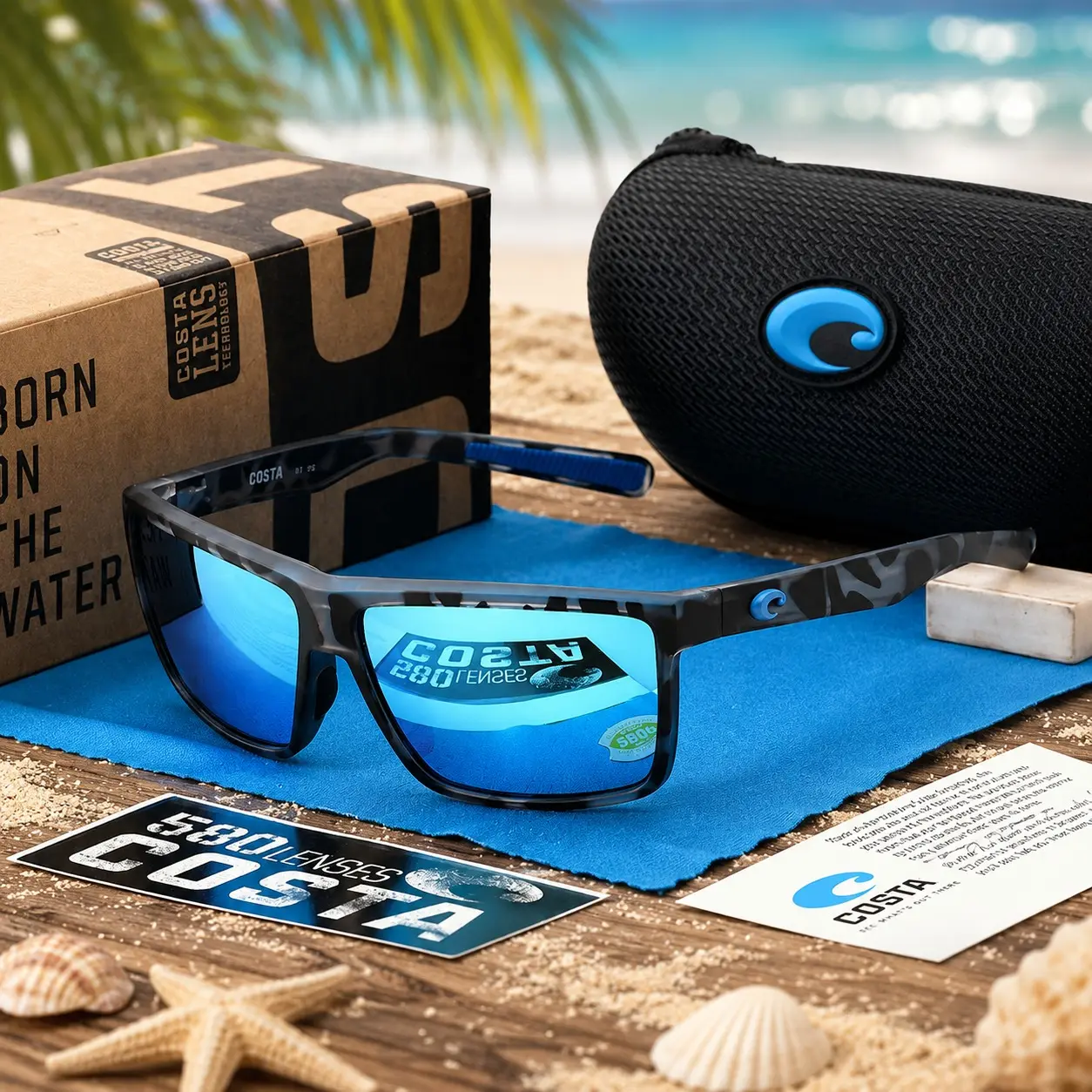 Costa Diego 580P Polarized Sunglasses for Men, UV400 Fishing & Boating Sunglasses, Lightweight Outdoor Sports Eyewear for Cycling, Hiking and Driving