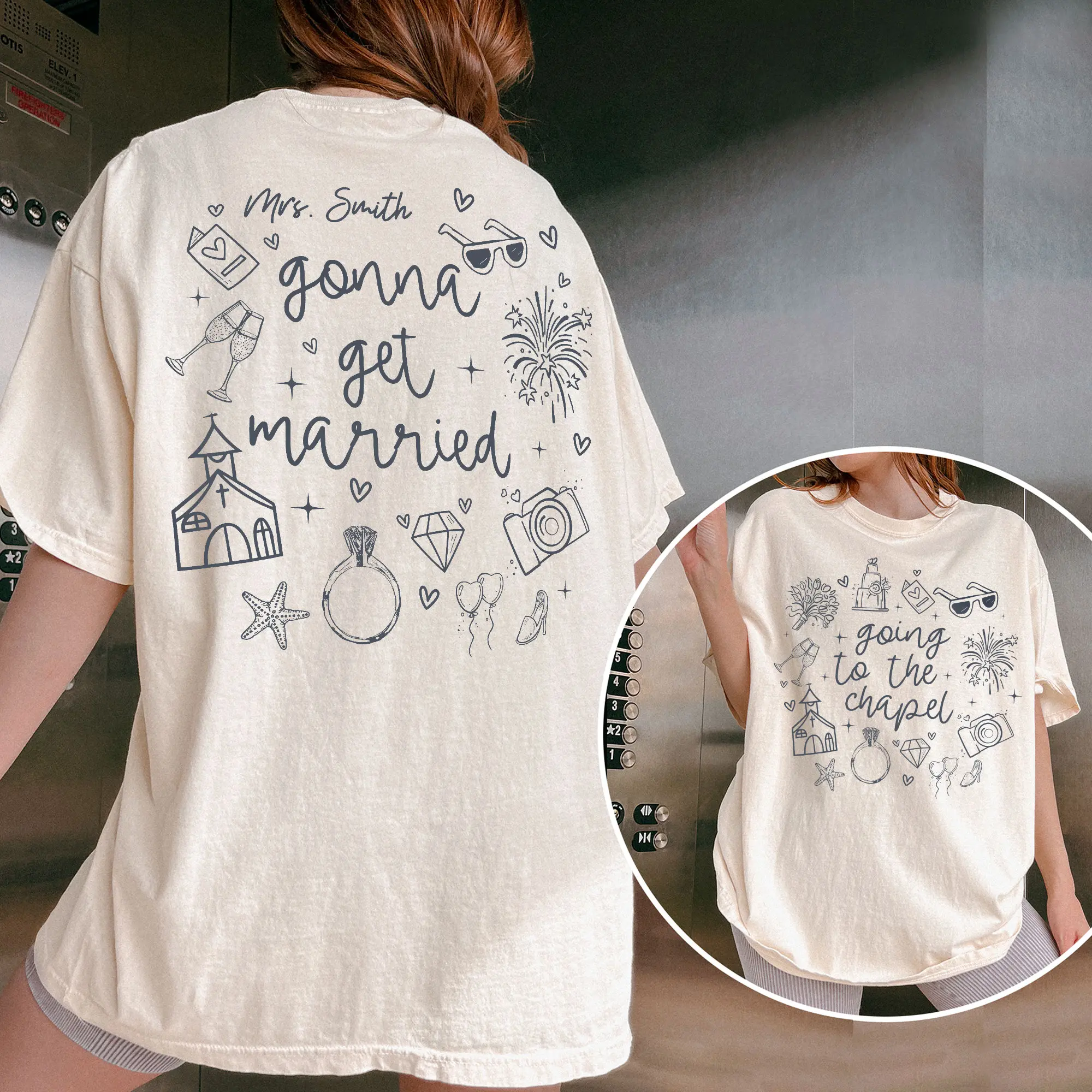 Going To The Chapel Future Mrs Sweatshirt, Custom Bride Hoodie, Engagement Sweatshirts, Getting Married Sweatshirt, Engagement Gifts Crewneck Womenswear Black Check