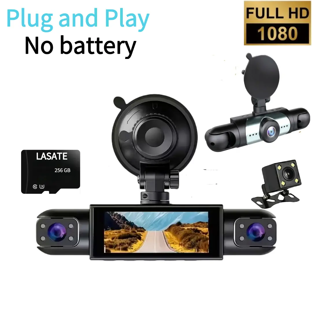 4 Channel  Car Dash Cam,  Plug and Play（No battery）1080P Car DVR ，3.16 Inch， Car DVR Hd Screen Front Rear Left And Right dashcam summerwins Hd Car Camera Driving Camera dash cam dash camera for car