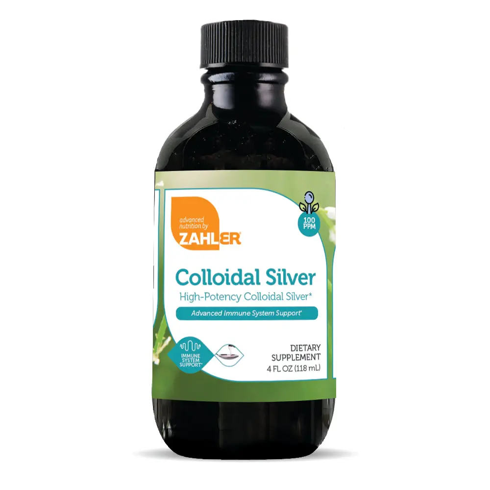 Zahler Colloidal Silver Liquid 100 PPM Bio-Active 4 fl oz Kosher Vegetarian Non-GMO Structured Silver Water for Advanced Immune Support & General Health - Healthcare