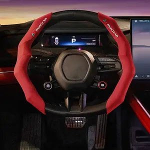 Universal Car Steering Wheel Cover, Soft Anti-Slip Leather Material, Comfortable Fit for Men & Women, 15 Inch Diameter Accessory, Car Steering Wheel Insert Accessories