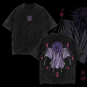 Men's Naruto Death Reaper Seal Graphic T-Shirt, Stylish Oversized Acid Washed Fit, Heavyweight 230gsm Premium Cotton Casual Short Sleeve Tee