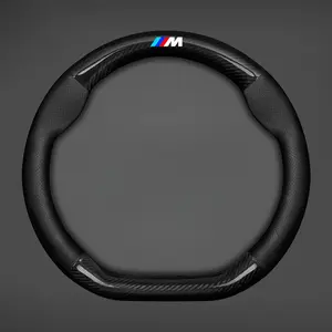 Leather Car Steering Wheel Cover for Bmw M Emblem M3 M5 X1 X3 X5 X6 E46 E39 E36 E60, Durable & Stylish Automotive Accessory
