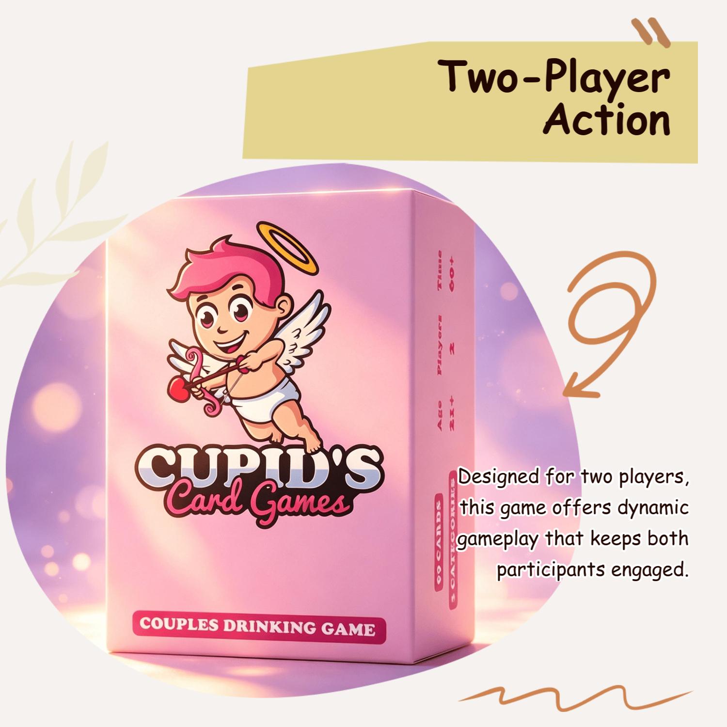Cupid Card Game – Adult Date Night Drinking Game – Couples Bedroom Game – Two-Player Game – Family Gathering Game, Halloween And Christmas Eve Game, Couple's Game,Boyfriend Gift, Intimate, Valentine's Party
