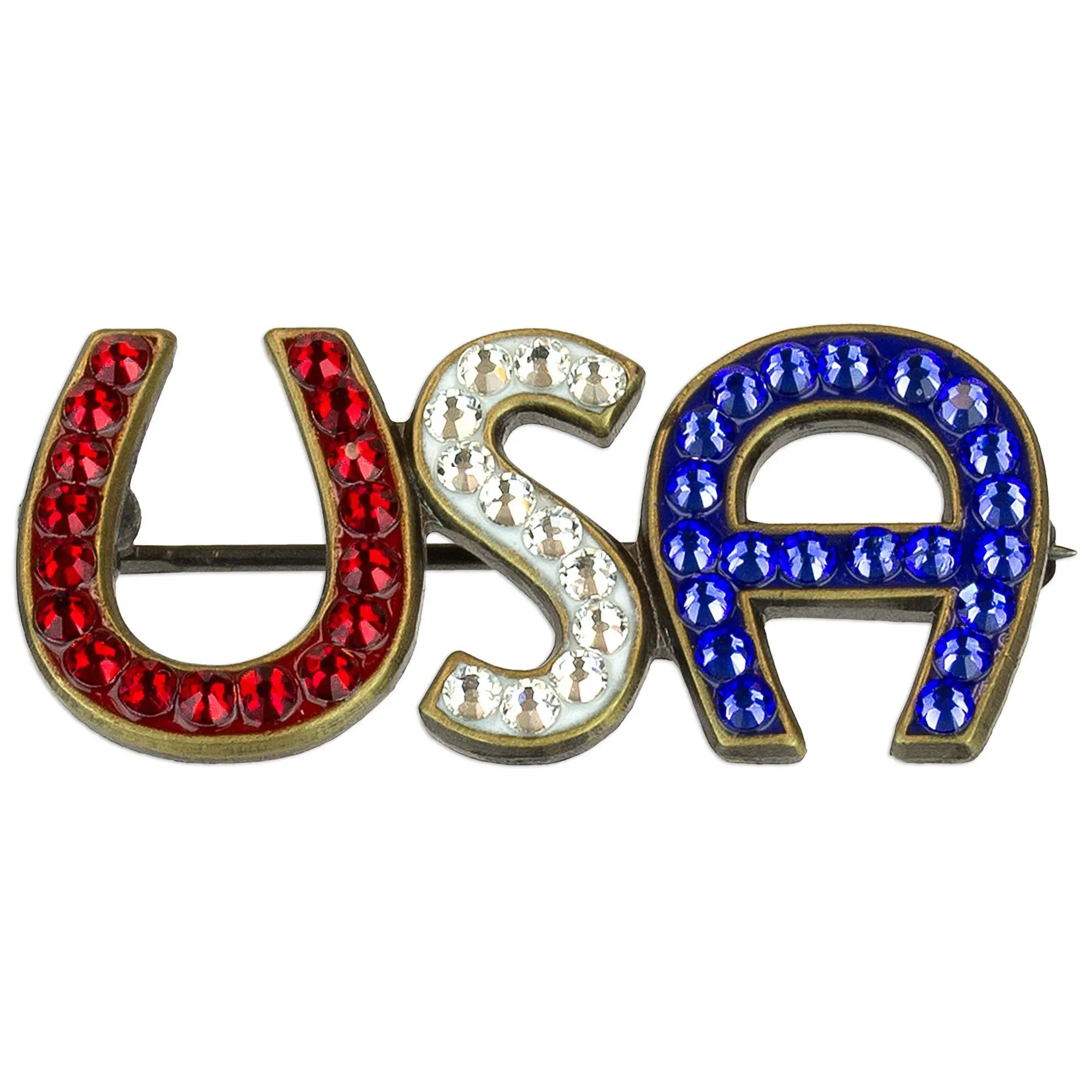 Anne Koplik Americana "USA" Crystal Pin