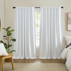 Solace Max-Blackout Solid Texture Window Curtain Panel - 52" x 95" - White - Elrene Home Fashions
