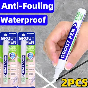 2 Pack Caulk Pens White Tile Grout Paint Pens: Waterproof Tile Caulk and Sealant Pens for Cleaner Floors, Whitens Without Bleach