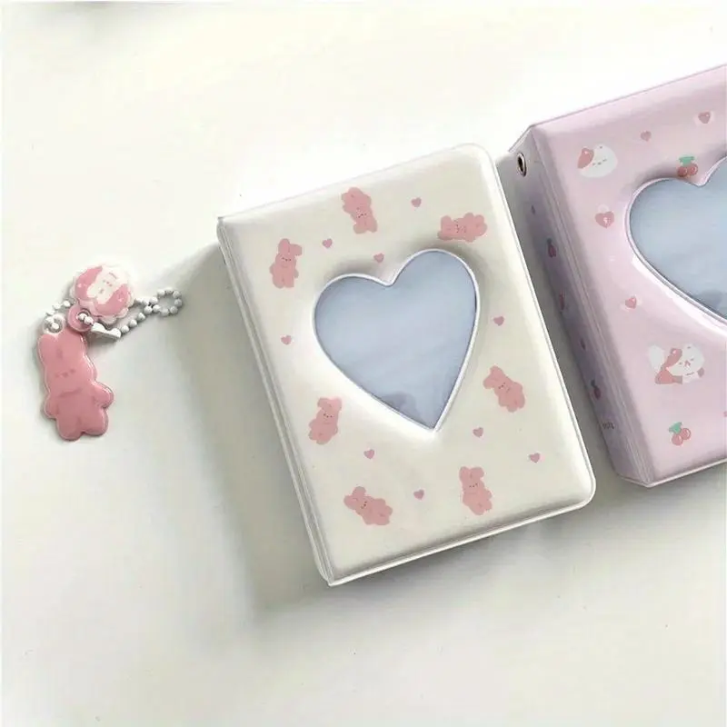 Cute Love Heart Hollow Instax Album Kawaii Rabbit Mini Scrapbook Photo Album 3 Inch Kpop Card Binder Name Card Photocard Holder 40 Pockets