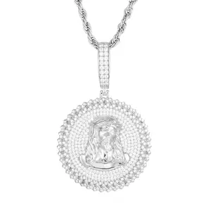 【#P524】UCCIYO S925 Sterling Silver Synthetic Moissanite Pendant Necklace for Women Men Hip Hop Jewelry Gift