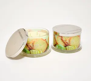 HomeWorx by Slatkin + Co. S/2 18oz Key Lime Cake Candles