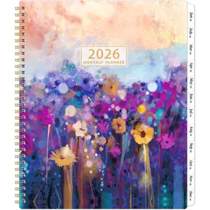 Planner 2026 - Monthly Planner/Calendar 2026, 9'' x 11'', Large, Jan. 2026 to Dec. 2026, 12 Monthly, -wire Binding, Tabs, Note Pages,  Pocket, Thick Paper