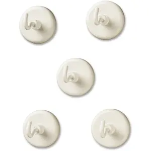 Learning Resources 5-Piece White Magnetic U-Shaped Hooks, Strong Wall Mount Organiser Hangers for Home Supplies Display