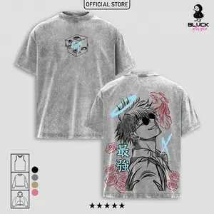Gojo Satoru Jujutsu Kaisen JJK Washed T-Shirt, Tanktop, Sweatshirt and Hoodie Oversize Unisex, Heavy Cotton Casual Streetwear Vintage Urban Outfit Fashion Clothes Top Anime Fans for Men and Women