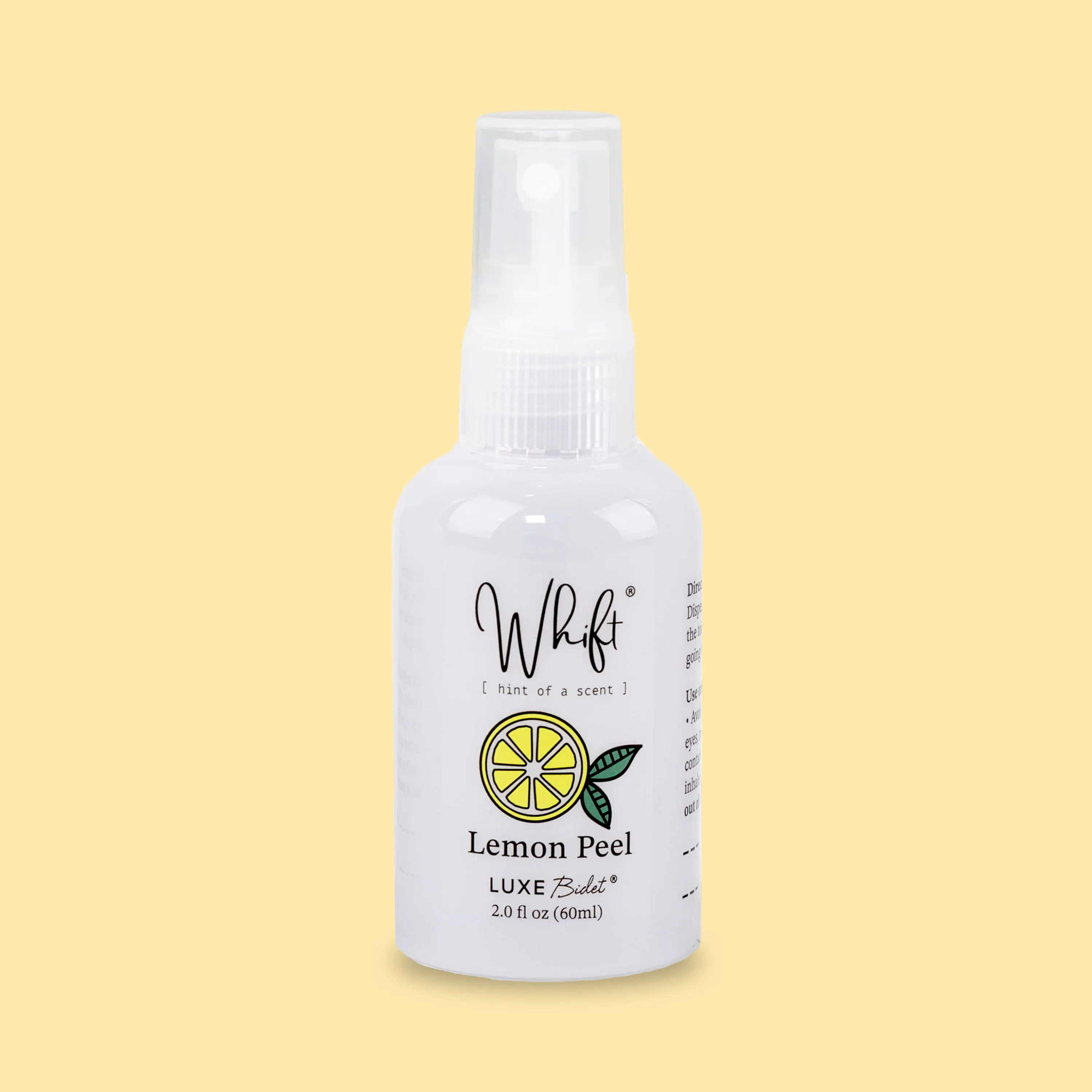 Whift by LUXE Bidet Odor Eliminator Spray - 60ml Travel-Friendly Home Fragrance Supplies, Lemon Peel Lemon Scent Citrus Aromatic Scented Deodorizing Spray with Oleth-15, Phenoxyethanol, Freshens Bidet
