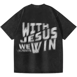 Oversize Jesus Acid Wash Shirt, Unisex Graphic Tee, Streetwear, God Tee, Christian Shirt