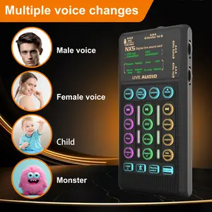 NX5 Portable Voice Changer Set with Microphone Audio Mixer Smartphone Digital Sound Converters Amplifier Speaker Studio Equipment
