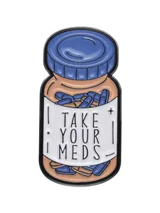 Letter Pattern Brooch, Cute Cartoon Pill Bottle Shaped Brooch, Clothe Accessories, Suitable for Backpacks, Jeans, Scarves, Hat Decoration and Fixing Buckles