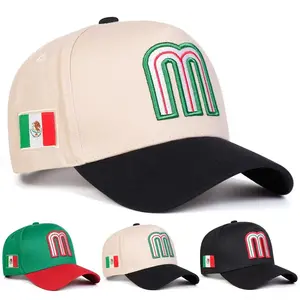 Unisex M Letter Embroidery Baseball Caps Mexican Flag Hip-hop Net Hats Adjustable Casual Outdoor Caps Men and Women