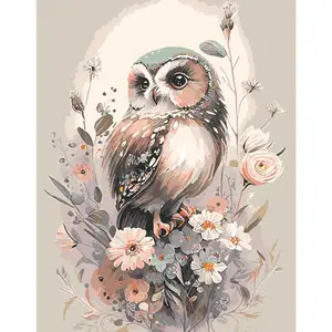 Owl Counted Cross Stitch Kits for Adults, Animals Stamped Cross Stitch Kits for Beginners, Needlepoint Cross-Stitch Patterns Embroidery Kits Arts and Crafts for Home Decor 12×16 Inch