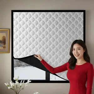 1pc Winter Thermal Curtain – Thickened Insulated & Windproof Design, No-Drill Easy Installation, Multiple Sizes Available, Perfect for Bedroom, Living Room & Balcony to Keep Your Home Warm and Cozy