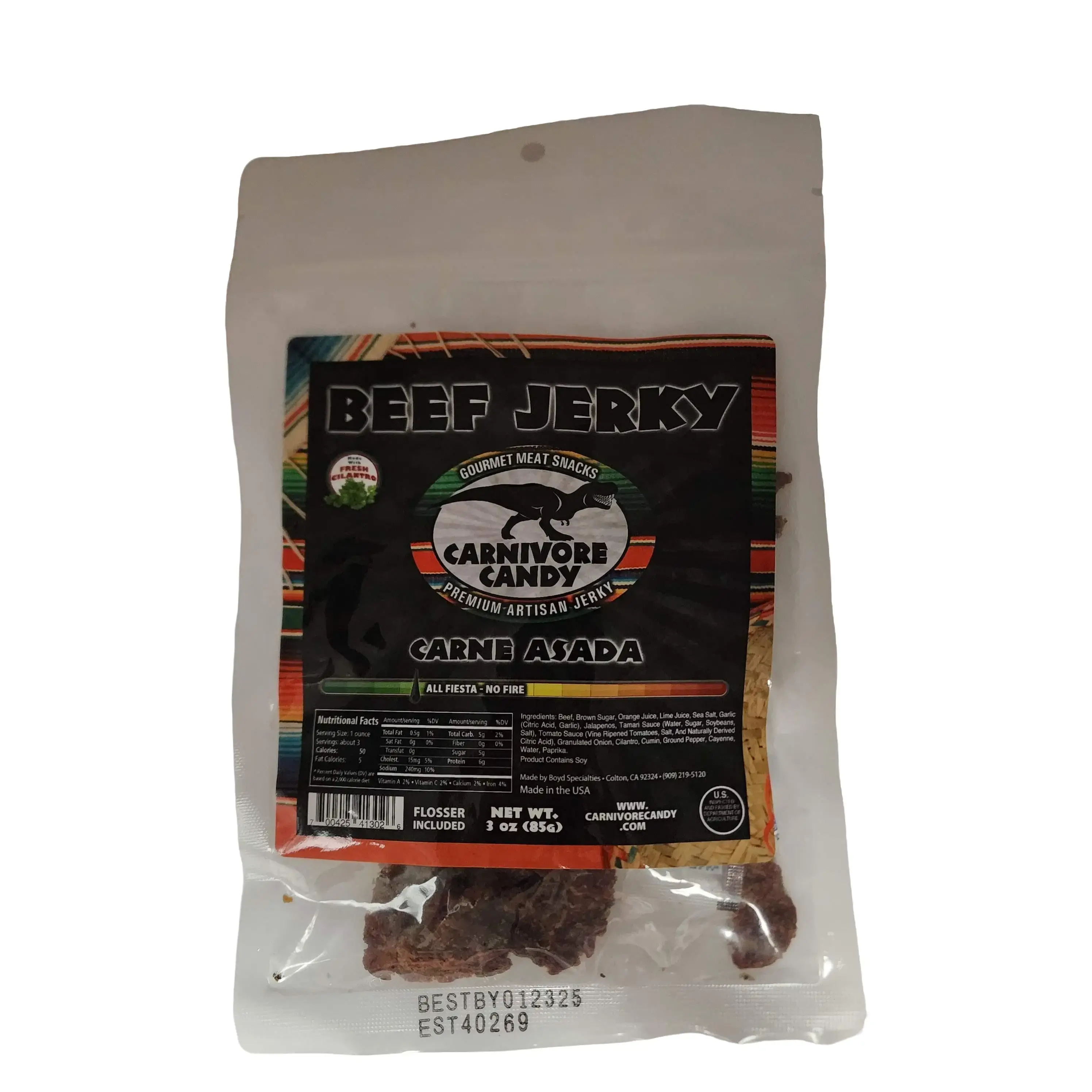 Beef Jerky: Carne Asada Snack Dried Dry Meat