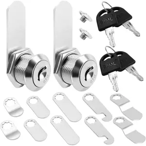 5/8'' Alloy Cam Locks with Keys for Mailbox Toolbox Pickup Trucks RV Compartment Storage Locks (2 Pack)