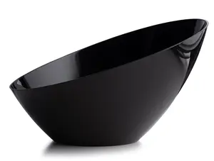 Black Angled Plastic Serving Bowls - 5 Pack