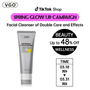 VGO Double Care Facial Cleanser - 50g, Suitable for All Skin Types, Cleanses and Moisturizes for Optimal Skincare Cleansing Gentle Charcoal Coconut-B