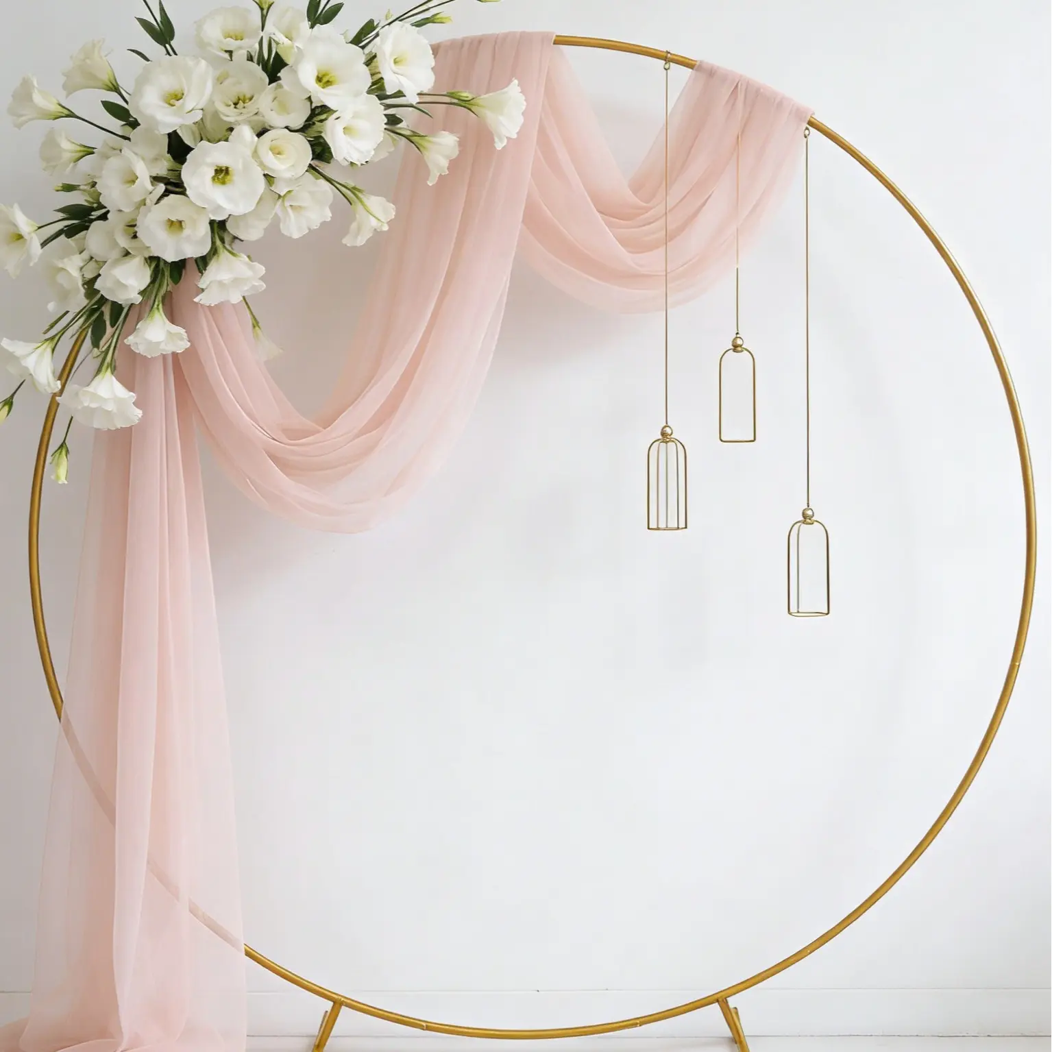 HOOPLE 7.2FT Metal Balloon Arch Stand Wedding RoundBackdrop Stand for Shower Birthday StableDurable Galvanized Iron Frame with Water Bags Flower Clipsbanners round backdrop stand party  home  decor Balloons holiday decor deals scene arrangement