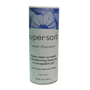 212 MAIN FRS 6-14-SS Super-Sorb Spill Absorbent Shaker Can, 12oz Lemon Fragrance Instant Absorbent, Household Spill Solution