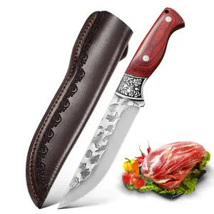 Daisy Pattern Multi-Purpose Knife Cutting Knife with Sheath for Cutting Meat and Vegetables for Boning Fruit for Steak Outdoor Camping Knife Kitchen Cooking
