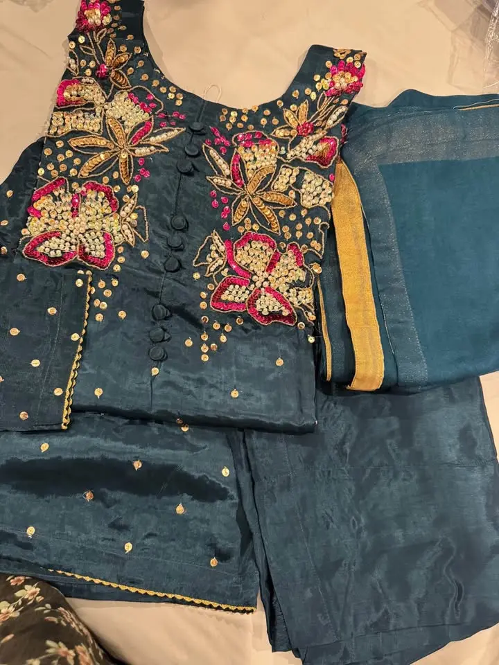 New 3pcs silk MUSE inspired Pakistani, Indian formal dress M42, L46