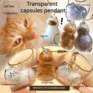 Keep Them Close Forever Cat Fur Memory Capsule | Keychain & Necklace for Pet Lovers