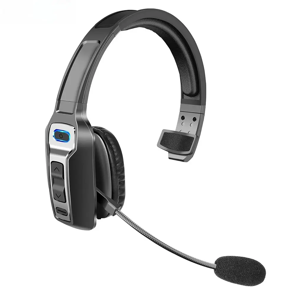 AI Active Noise-Cancellation On-Ear Bluetooth Headset - Cordless, 400mAh Battery, Microphone, Mute Button, Audio Functionality, Dual Device Support, Long Range, Supplier Warr., Universal for Truckers, Travel