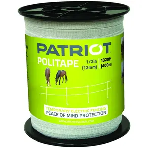 Patriot  1320 ft. - 0.5 in. Electric Fence Politape - White