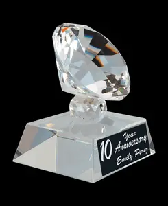 Custom Diamond Crystal Award on Pedestal