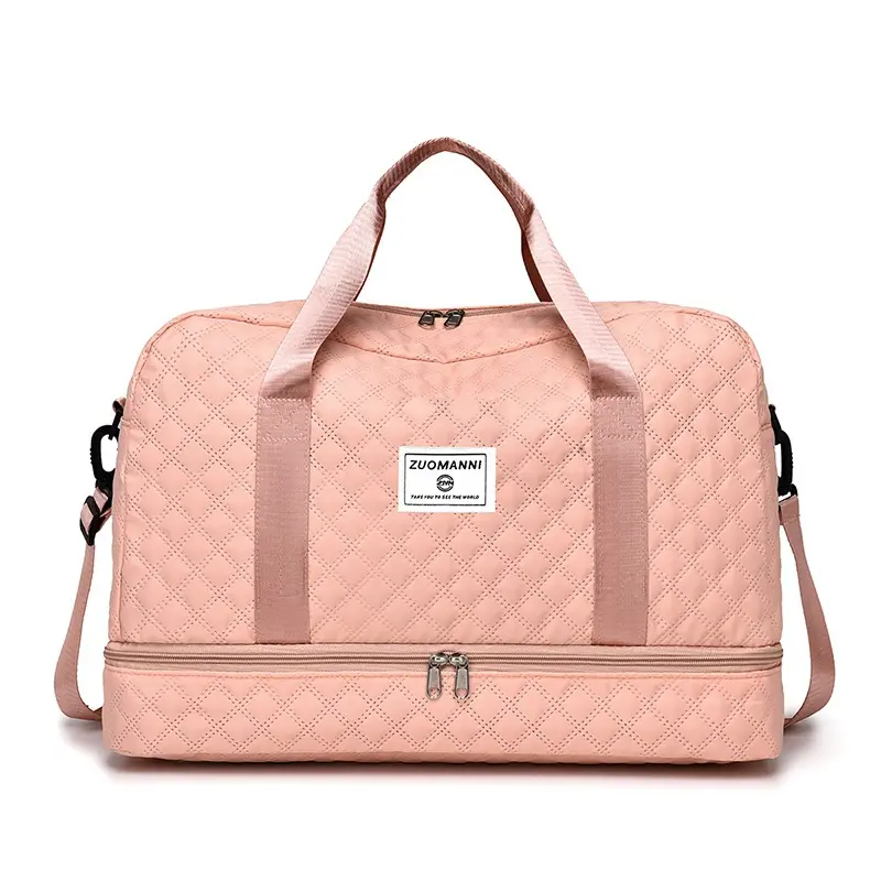 Spacious Large Capacity Travel Duffle Bag, Lightweight, Water-Resistant, Argyle Pattern Luggage Bag with Multiple Compartments, Reinforced Handles, and Breathable Mesh Panels, Ideal Gym Bag or Weekender for Men and Women portable overnight bag tiktokshops